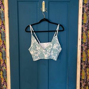 Blue tie-dye cotton top